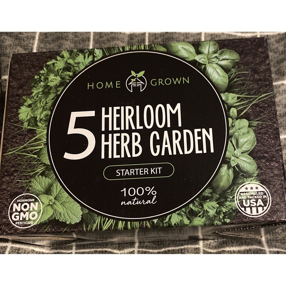 Brand New Indoor Herb Starter Kit Basil Cilantro Chives Mint &‎ Italian Parsley